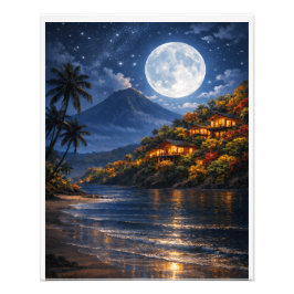 Tropical Night Paradise – Moonlit Beach  Fotodruck