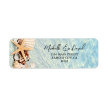 Tropical Ocean Beach Seashell Address Label