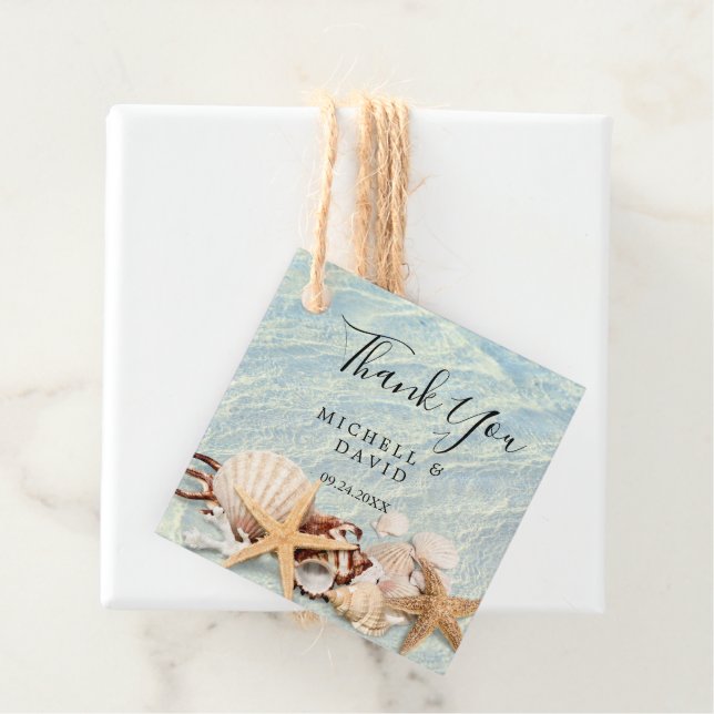Tropical Ocean Beach Seashell Vielen Dank Geschenkanhänger (Beispiel)