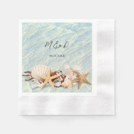Tropical Ocean Beach Seashell Wedding Napkins Serviette
