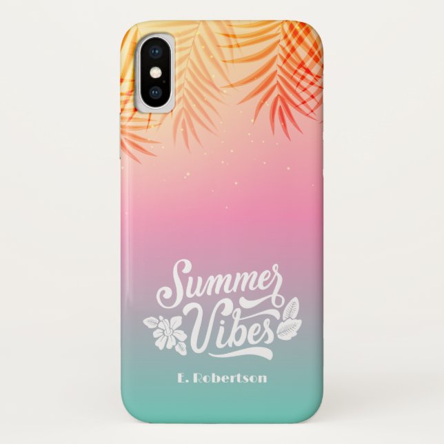 Tropical Ombre Sunrise Summer Vibes Individuelle N Case-Mate iPhone Hülle (Rückseite)