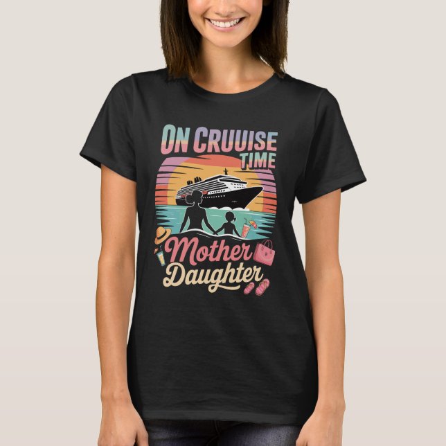 Tropical On Cruise Time Mother Daughter with Palm  T-Shirt (Vorderseite)