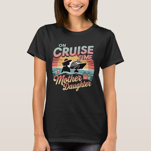 Tropical On Cruise Time Mother Daughter with Palm  T-Shirt (Vorderseite)
