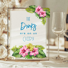 Tropical Open Bar Acrylic Sign Acrylschild