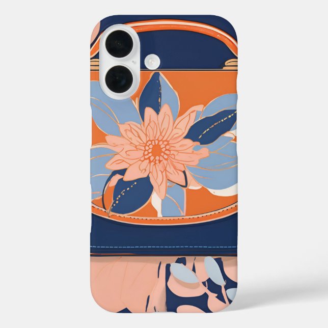 Tropical Orange Blue AI Art Case-Mate iPhone Hülle (Rückseite)