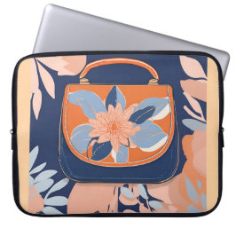 Tropical Orange Blue AI Art Laptopschutzhülle