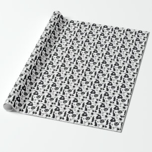Tropical Orange Grau: Vintage-Muster Geschenkpapier