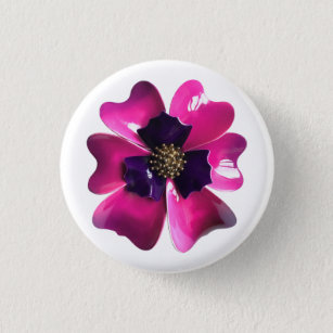 Tropical Orchid MOD Retro Groovy Hawaii Blume Button