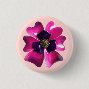 Tropical Orchid MOD Retro Hawaii Wedding Blume Button