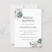 Tropical Orchid Monstera Bridal Einladung