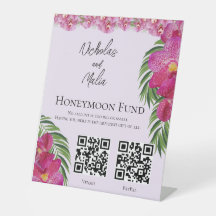 Tropical Orchid Wedding QR Code Honeymoon Fund