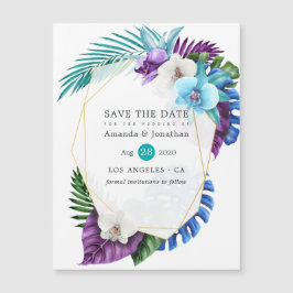 Tropical Orchids Beach Hochzeit Save the Date Magnetkarte