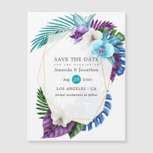 Tropical Orchids Beach Hochzeit Save the Date Magnetkarte