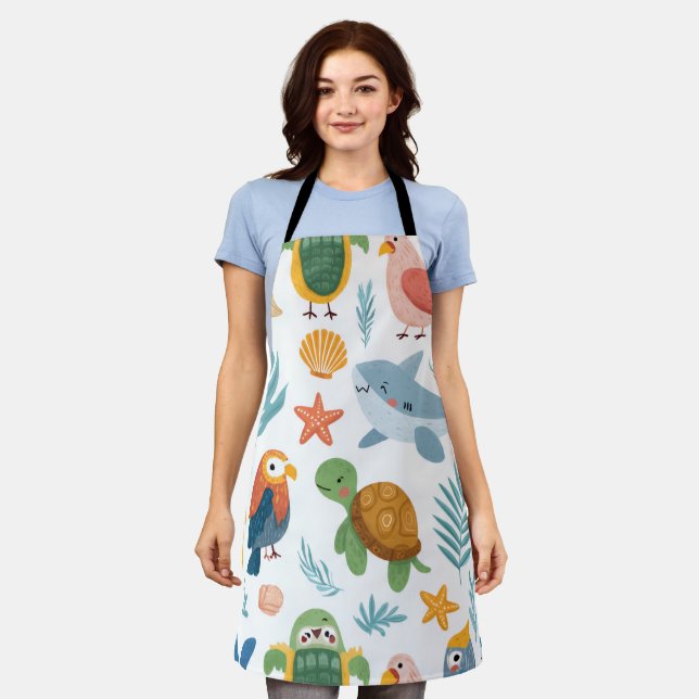 Tropical Palm All-Over Print Apron Gift Schürze (Getragen)