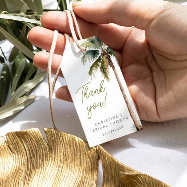 Tropical Palm and Beach Brautparty Vielen Dank Geschenkanhänger (Von Creator hochgeladen)