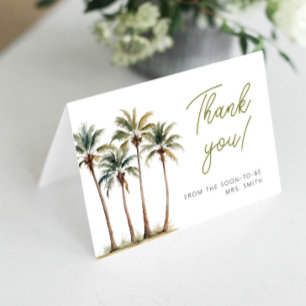 Tropical Palm and Beach Bridal Show Danke Karte