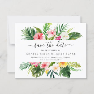 Tropical Palm Banana Blätter Floral Save the Date  Einladung