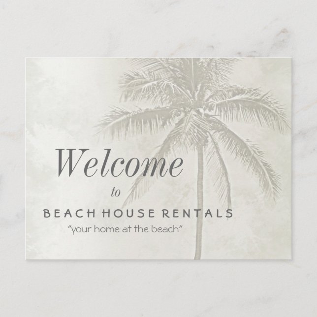 Tropical Palm Beach Rentals Postkarte (Vorderseite)