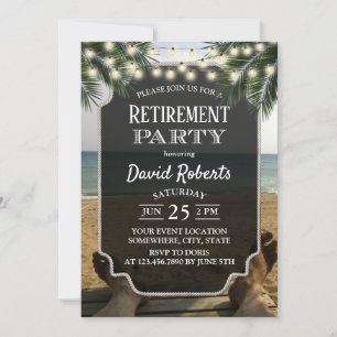 Tropical Palm Beach Retirement Party Einladung