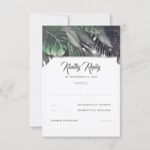 Tropical Palm Beach Wedding UAWG RSVP Karte