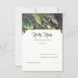 Tropical Palm Beach Wedding UAWG RSVP Karte