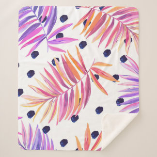 Tropical Palm Blätter Acrylic Muster Sherpadecke
