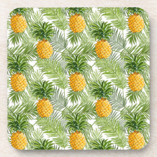 Tropical Palm Blätter & Ananas Getränkeuntersetzer