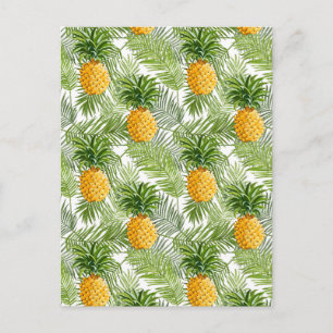 Tropical Palm Blätter & Ananas Postkarte
