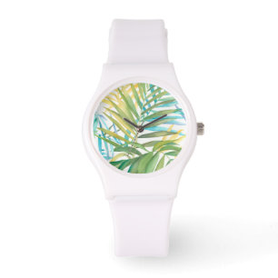 Tropical Palm Blätter Armbanduhr