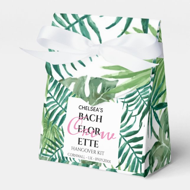 Tropical Palm Blätter Bachelorette Hangover Kit Geschenkschachtel (Vorderseite)
