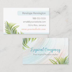 Tropical Palm Blätter Clean Business Card Visitenkarte