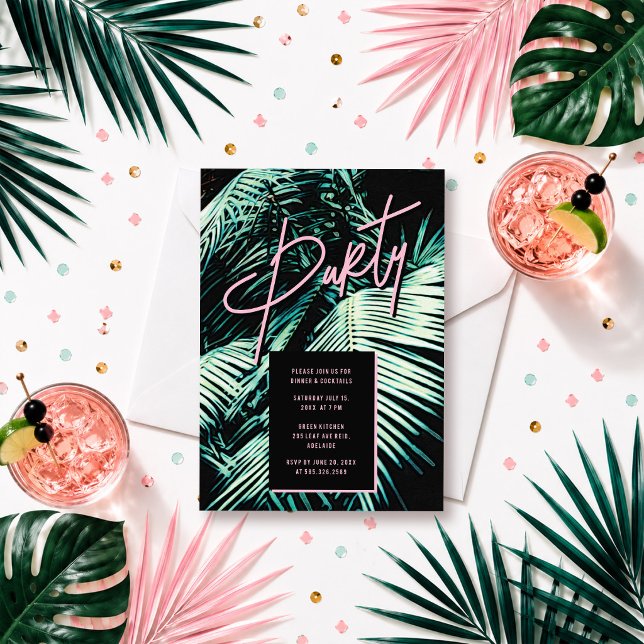 Tropical Palm Blätter Einladung (Von Creator hochgeladen)