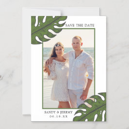 Tropical Palm Blätter Foto Hochzeit Speichern Sie  Magneteinladung