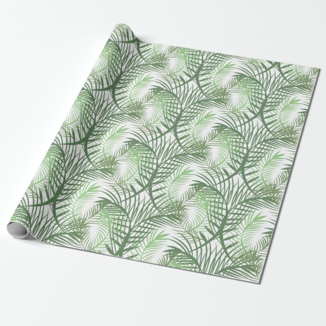 Tropical Palm Blätter Geschenkpapier (Ungerollt)