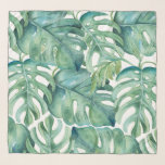 Tropical Palm Blätter Green Schal<br><div class="desc">Wunderschön entworfen mit original tropischen Monstera-Palmen-Blätter von Victoria Grigaliunas. Kann als Verpackung oder als Schal verwendet werden. Weitere Schals für Frauen finden Sie unter www.zazzle.com/dotellabelle</div>