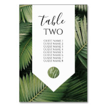 Tropical Palm Blätter Greenery Wedding Guest Names
