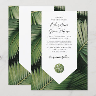 Tropical Palm Blätter Grüne Hochzeit Einladungen