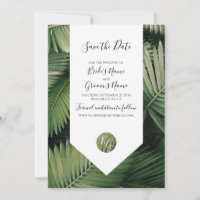 Tropical Palm Blätter Grüne Hochzeit