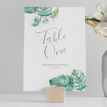 Tropical Palm Blätter Hochzeit Tischnummer<br><div class="desc">Die Botanische Tischnummer, die mit dem Aquarellmonstera von Do Tell A Belle abgestimmt wurde, verlasse Hochzeitssaison und besticht durch ein von tropischen Palmen-Blätter in Blau, Türkis und Grün mit Tischnummer, Namen und Hochzeitstag. Ideal für Hochzeit in Urlaubsort-Empfänge, botanische Probe-Dinners und Sommer-Brautpartys. Um mehr zu sehen besuchen www.zazzle.com/dotellabelle Kontaktieren Sie mich,...</div>