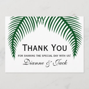 Tropical Palm Blätter Hochzeit Vielen Dank Dankeskarte