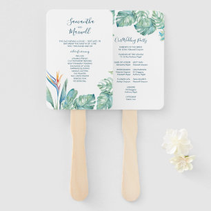 Tropical Palm Blätter Hochzeitsprogramm Fan Fächer