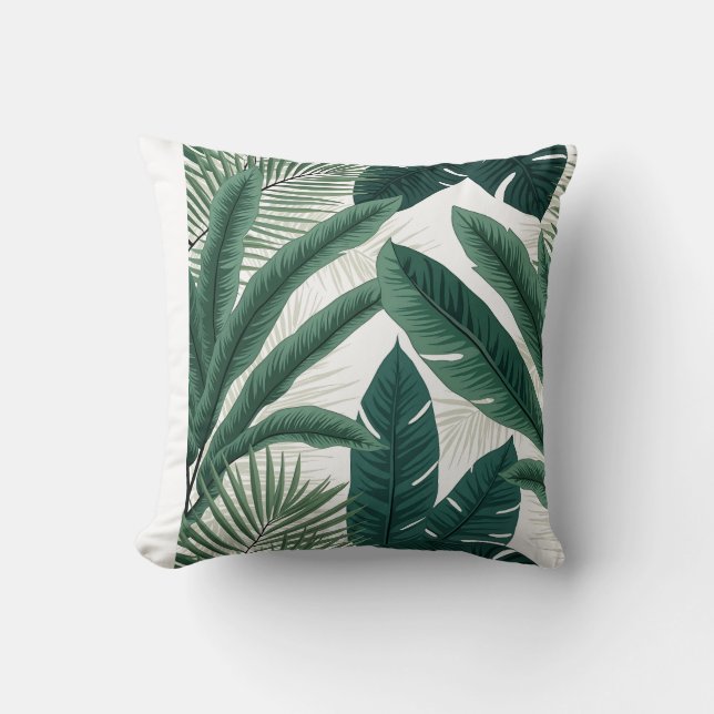 Tropical Palm Blätter Kissen (Vorderseite)