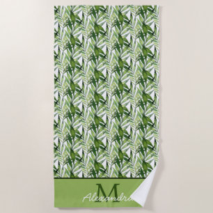 Tropical Palm Blätter Küstenmuster Strandtuch