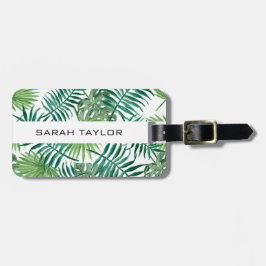 Tropical Palm Blätter Name Custom Gepäckanhänger