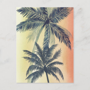 Tropical Palm Blätter Postkarte