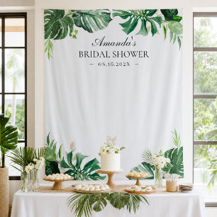 Tropical Palm Blätter Sommer Brautparty Hintergrun Wandteppich