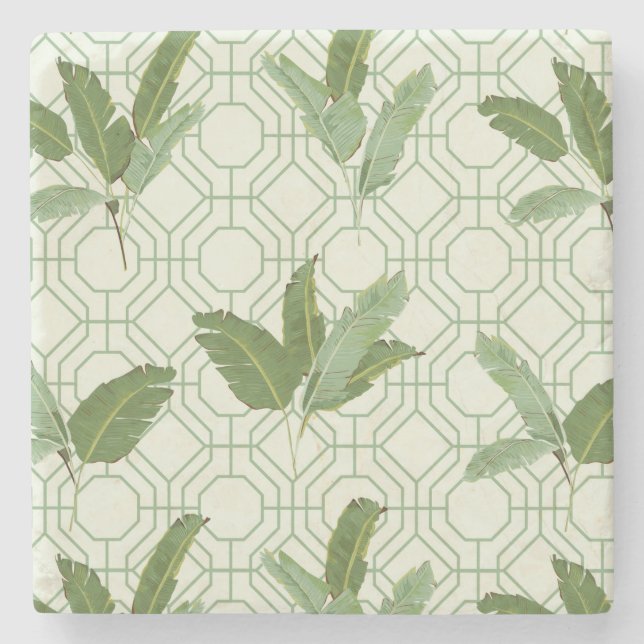 Tropical Palm Blätter Steinuntersetzer (Vorderseite)