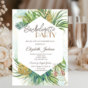 Tropical Palm Blätter Summer Bachelorette Einladung