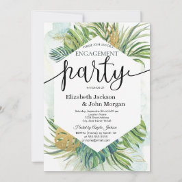 Tropical Palm Blätter Summer Engagement Party Einladung