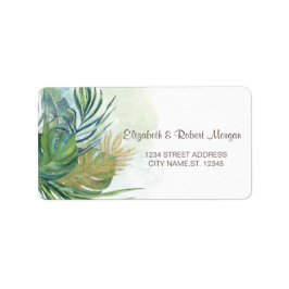 Tropical Palm Blätter Summer Wedding Label Adressaufkleber